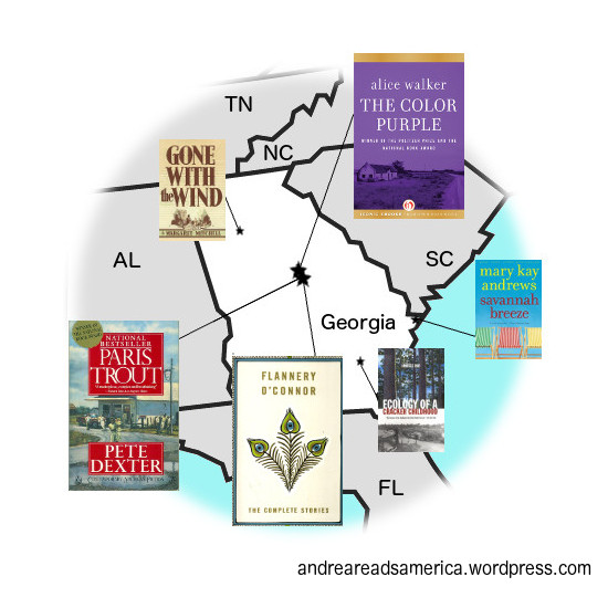 Andrea Reads America Georgia Book Map deluxe
